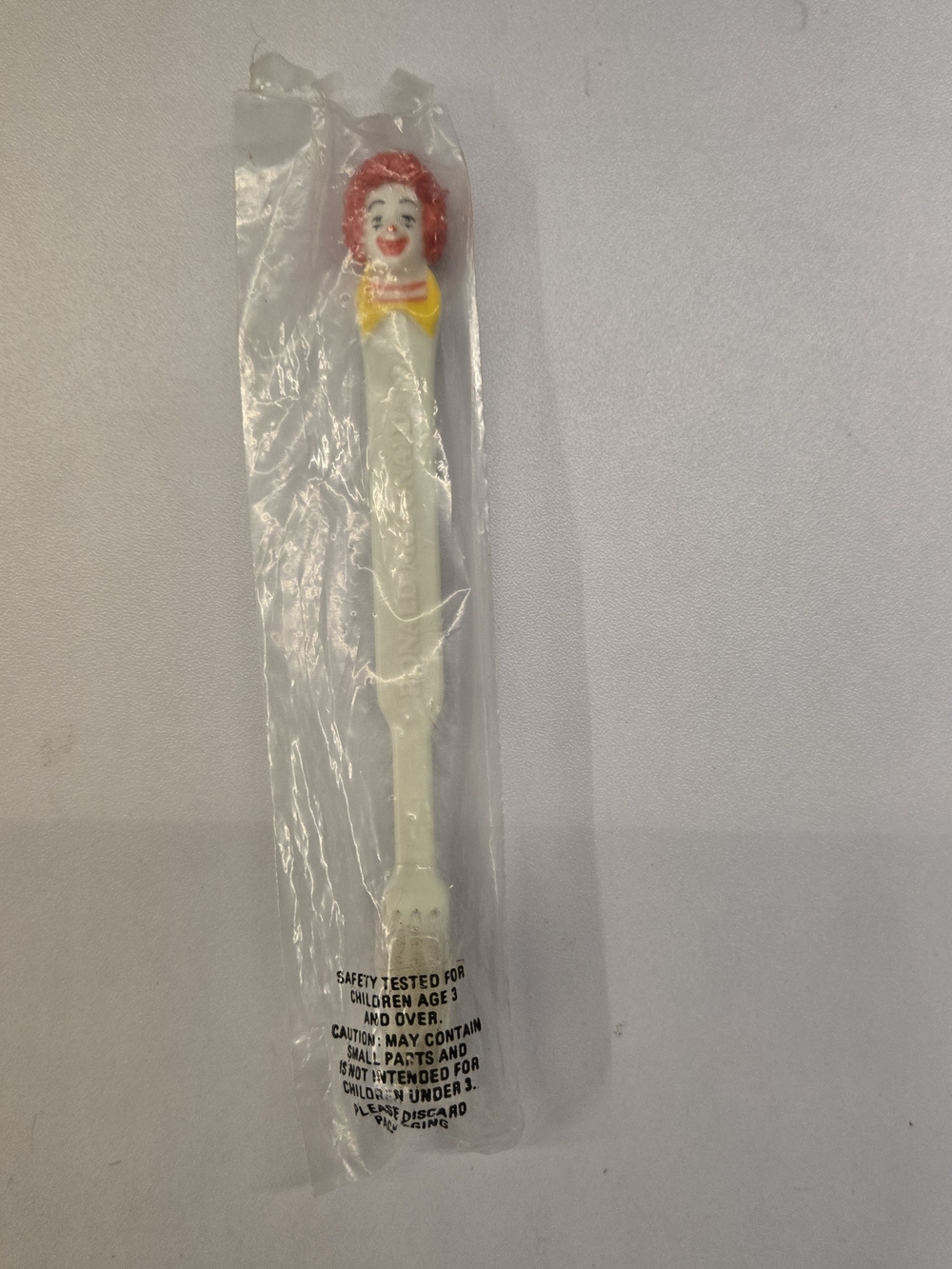 Vintage 1985 Ronald McDonald Toothbrush Happy Meal Toy Factory Sealed New NIP